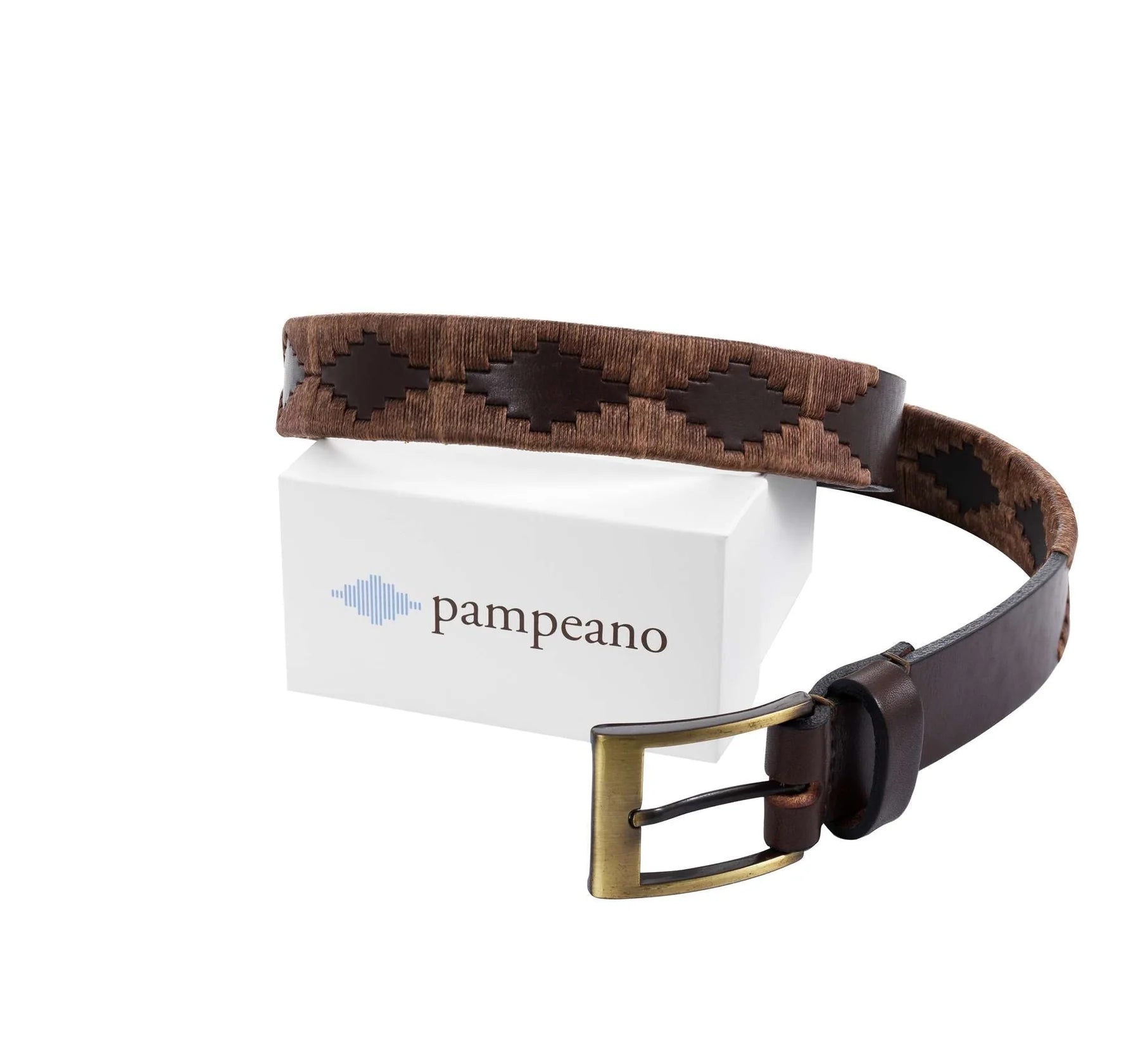Pampeano Polo Leather Belt in Bordado Brown