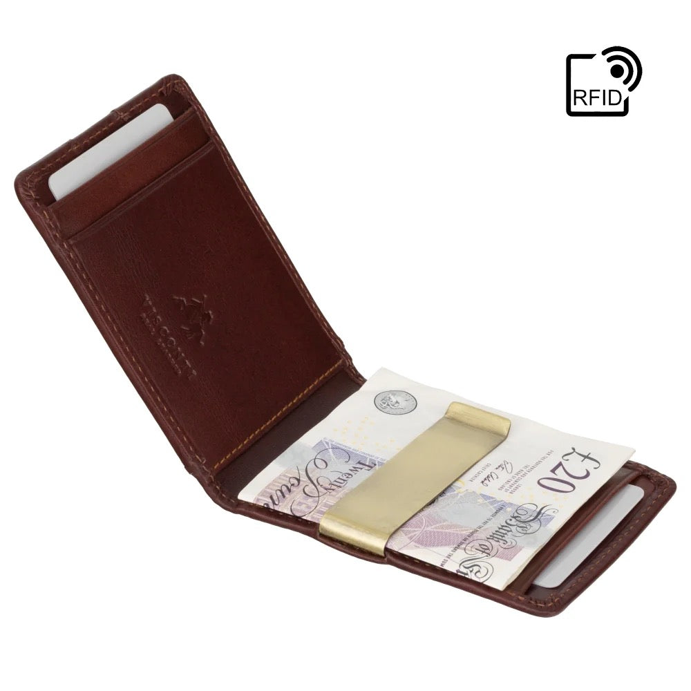 Visconti Chisel Gents Brown Small Bifold Leather Card Wallet