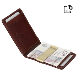 Visconti Chisel Gents Brown Small Bifold Leather Card Wallet