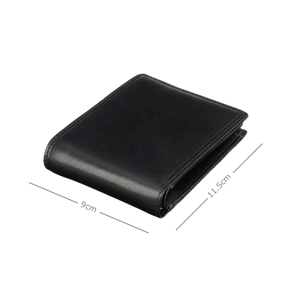 Visconti Lazio Gents Black Fold Out Cash and Coin Leather Wallet