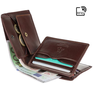 Visconti Lazio Gents Brown Fold Out Cash and Coin Leather Wallet