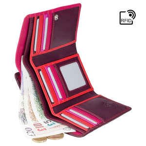 Visconti Bora Ladies Two Tone Plum Leather Purse