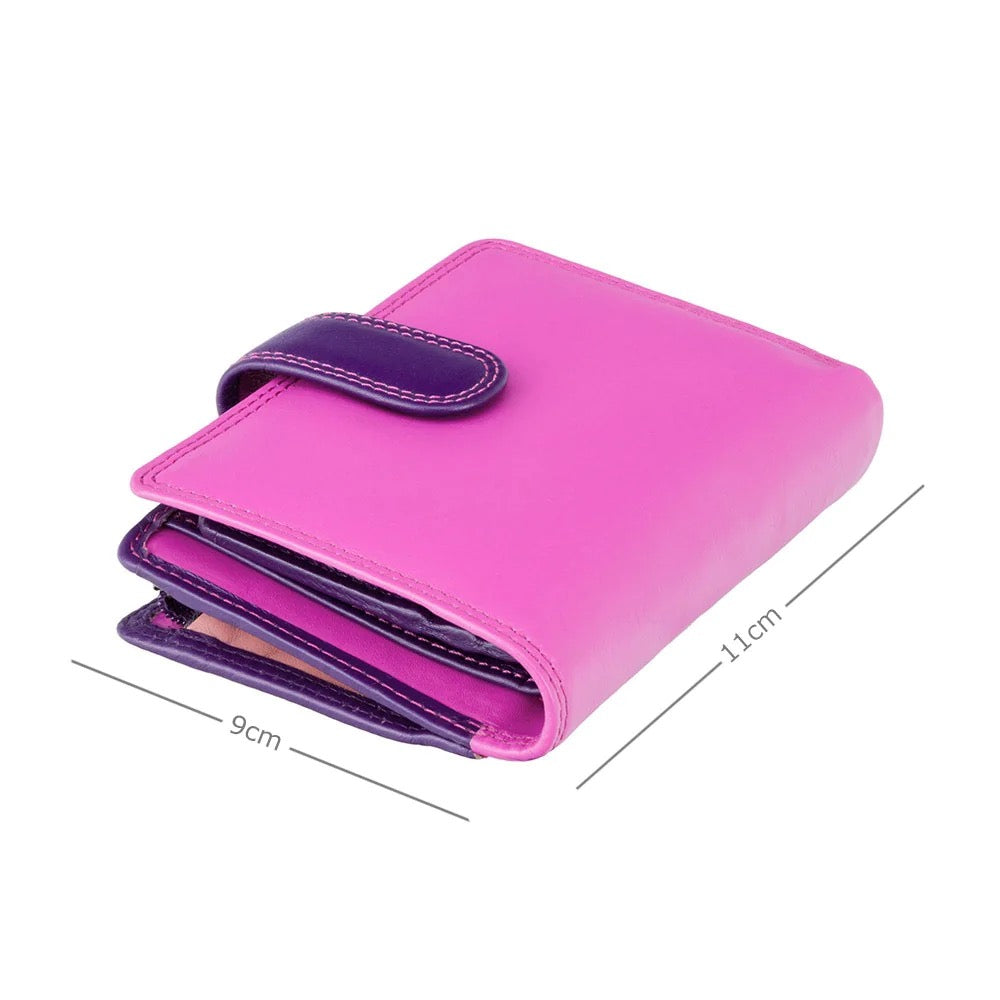Visconti Bali Ladies Two Tone Berry Leather Purse.