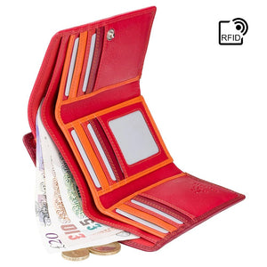 Visconti Bora Ladies Two Tone Red Leather Purse