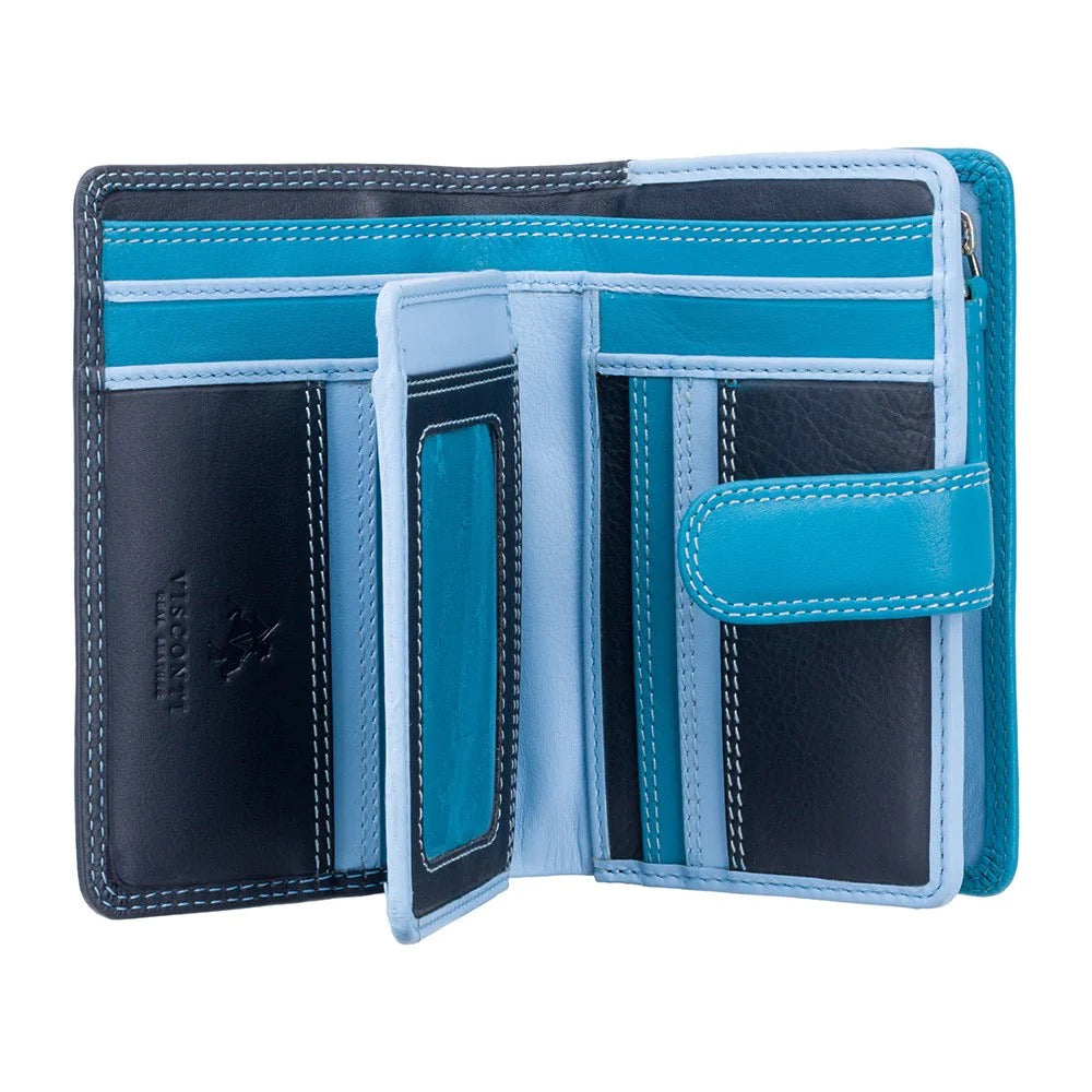 Visconti Fiji Ladies Two Tone Blue Leather Purse.