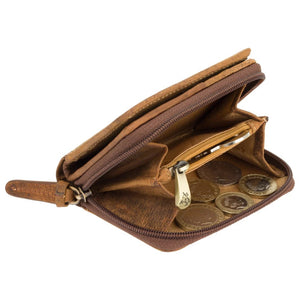 Visconti Rocket Ladies Oil Tan Cash and Coin Leather Purse.