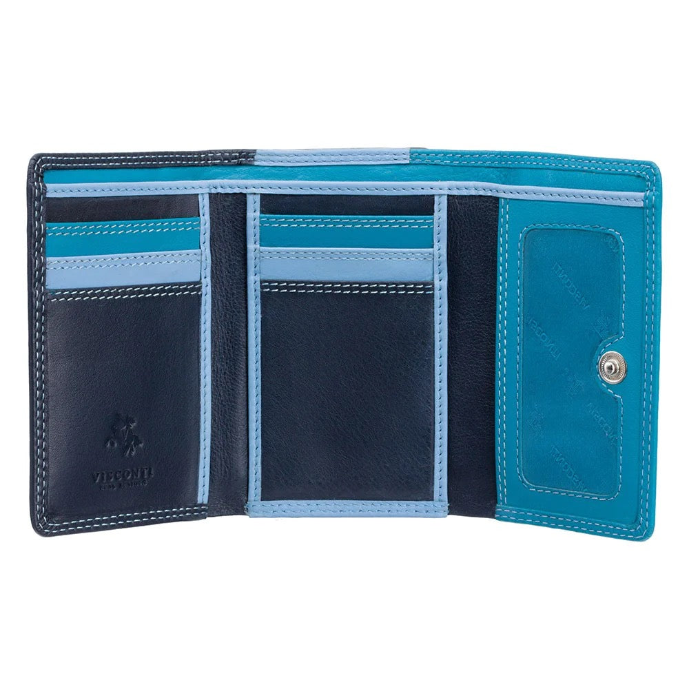 Visconti Biola Ladies Two Tone Blue Leather Purse