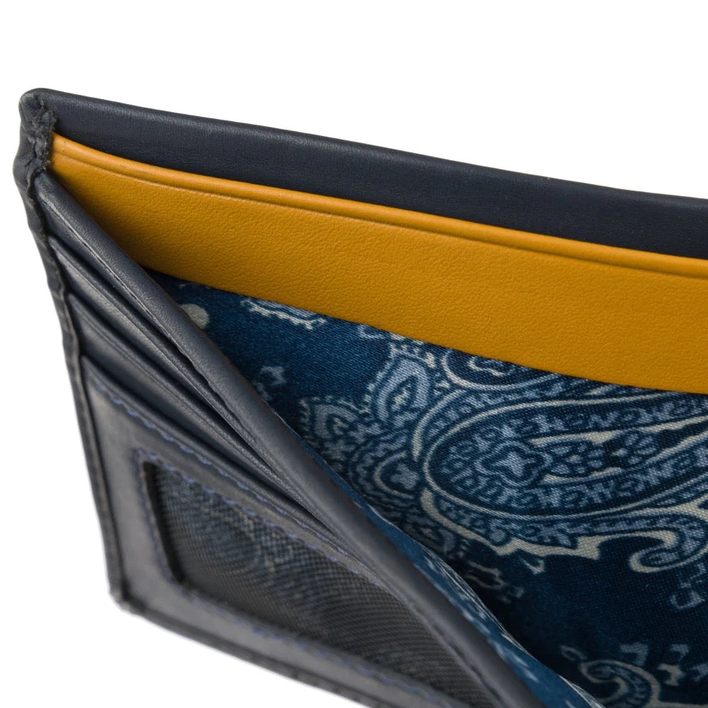 Visconti Pablo Gents Blue/Mustard Fold Out Leather Wallet