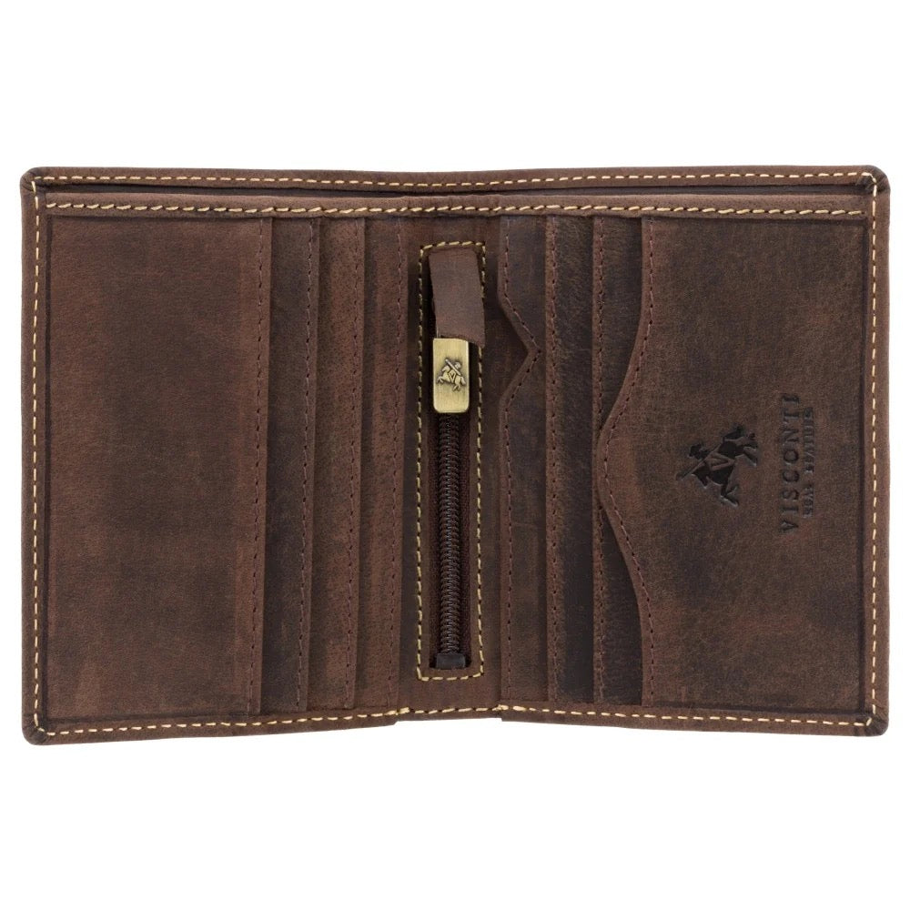 Visconti Arrow Gents Oil Brown Slim Leather Card Wallet