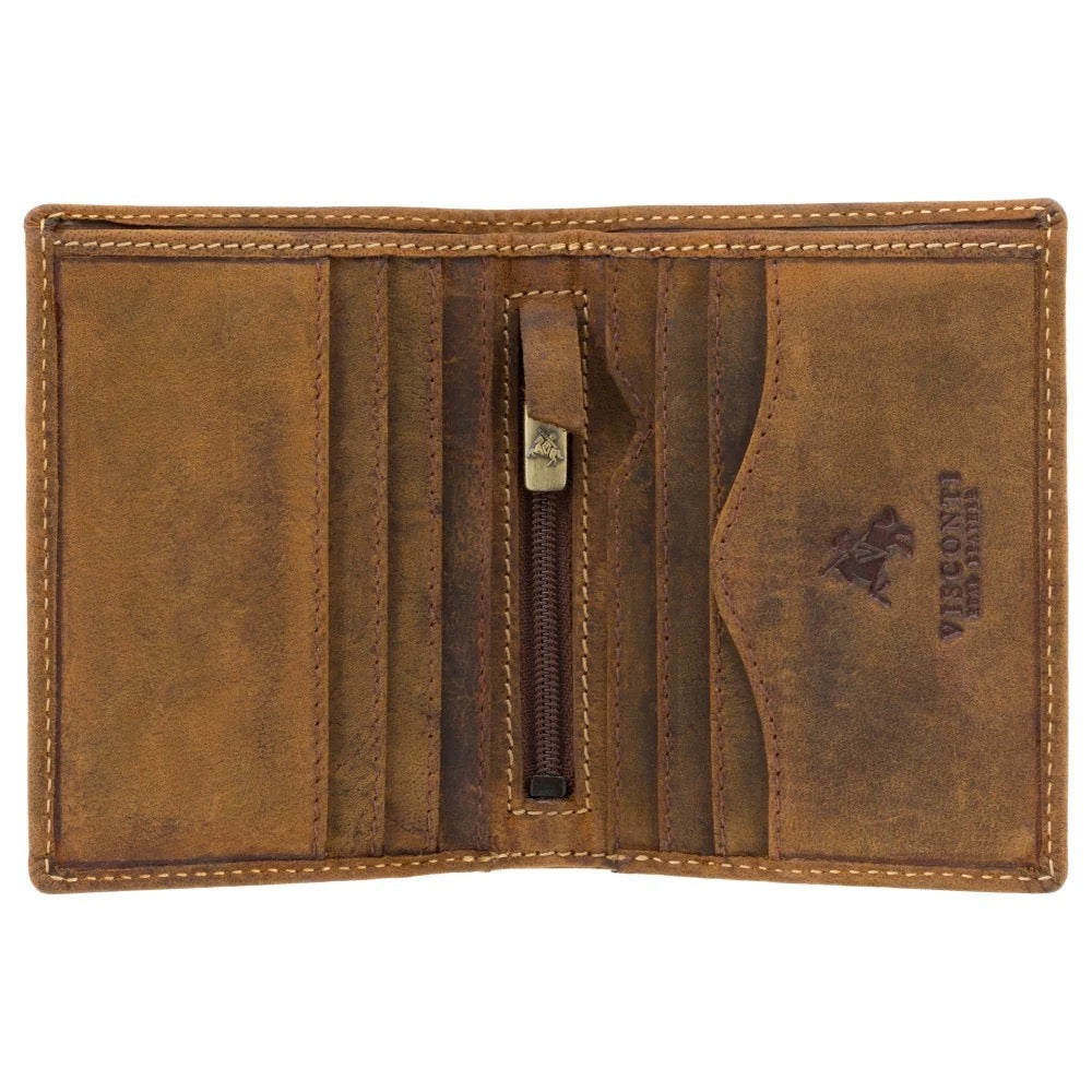 Visconti Arrow Gents Oil Tan Slim Leather Card Wallet