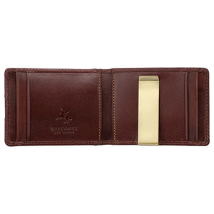 Visconti Chisel Gents Brown Small Bifold Leather Card Wallet
