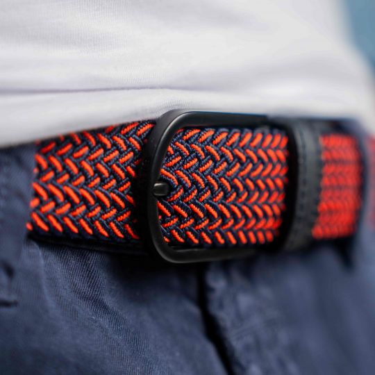 BillyBelt  red and blue elastic Woven Stretch Belt The Kyoto