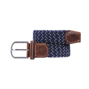 Navy blue and white BillyBelt woven Stretch Belt The Heraklion