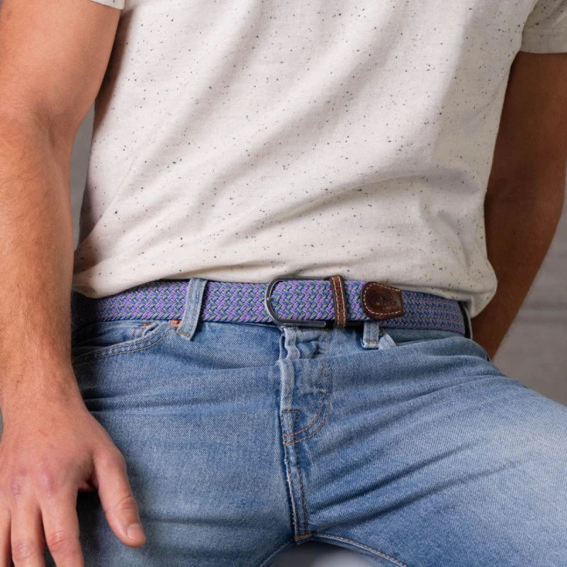 Blue, purple and yellow BillyBelt Woven Stretch Belt The Johannesburg