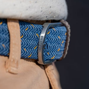 Slate blue and pumpkin BillyBelt Woven Stretch Belt The Reykjavik