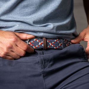 Blue, white and red BillyBelt Woven Stretch Belt The Frenchy