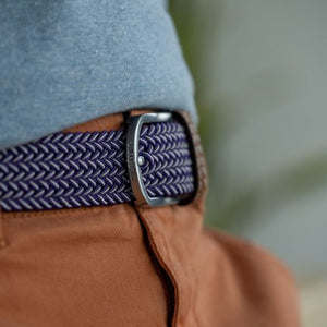 Purple and white BillyBelt Woven Stretch Belt The Shinan