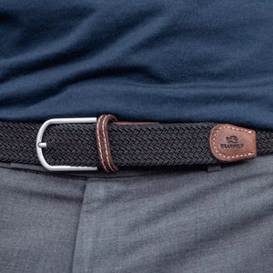 Premium Licorice Black Woven Elastic Stretch BillyBelt Belt