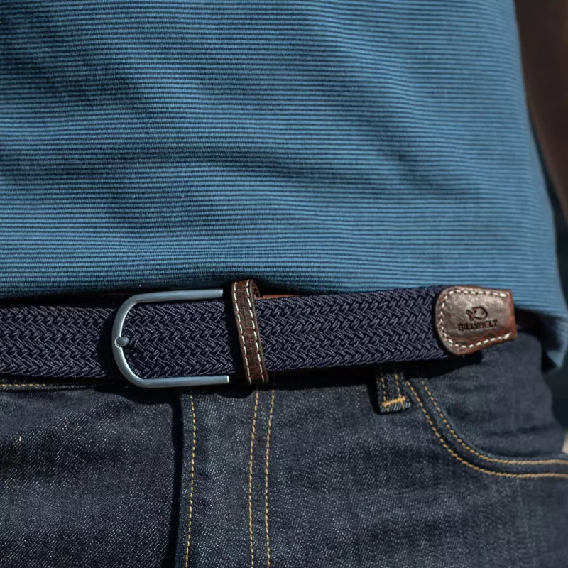 Premium Navy Blue Woven Elastic Stretch BillyBelt Belt