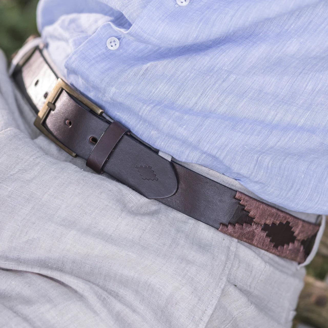 Pampeano Polo Leather Belt Bordado Brown