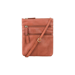 Visconti Across Body Slim Sling Brown Leather Bag 18606