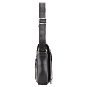 Visconti Black Leather Shoulder Bag S7