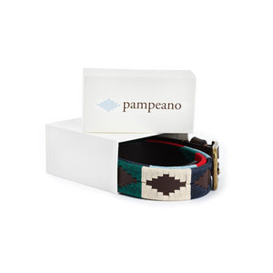 Pampeano Multi Navy, Green, Cream, Light Blue and Red Polo Leather Belt
