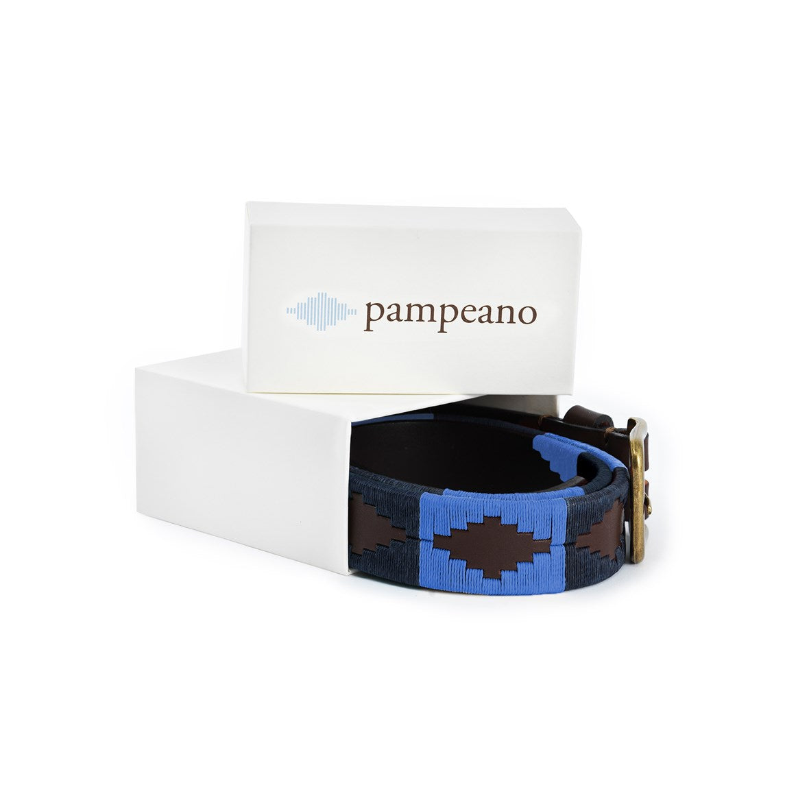 Pampeano Navy and Sapphire Blue Polo Leather Belt - Azules