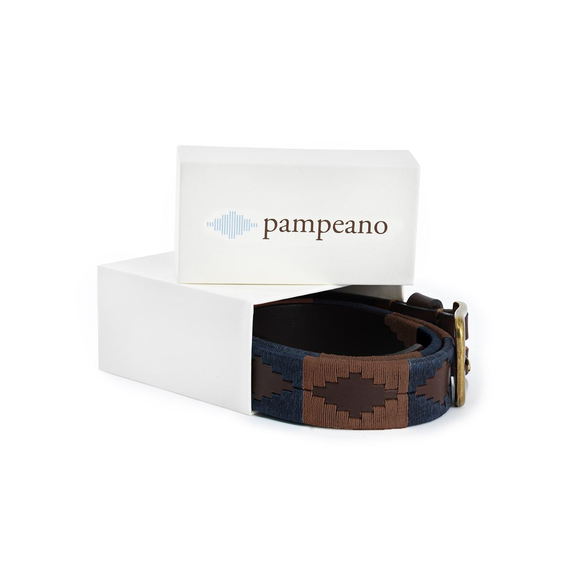 Pampeano Jefe Navy and Brown Polo Leather Belt