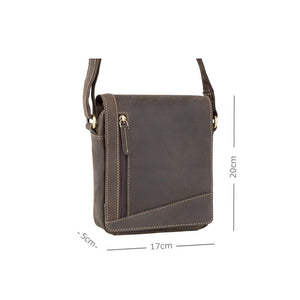Visconti Oil Brown Leather Shoulder Bag S7