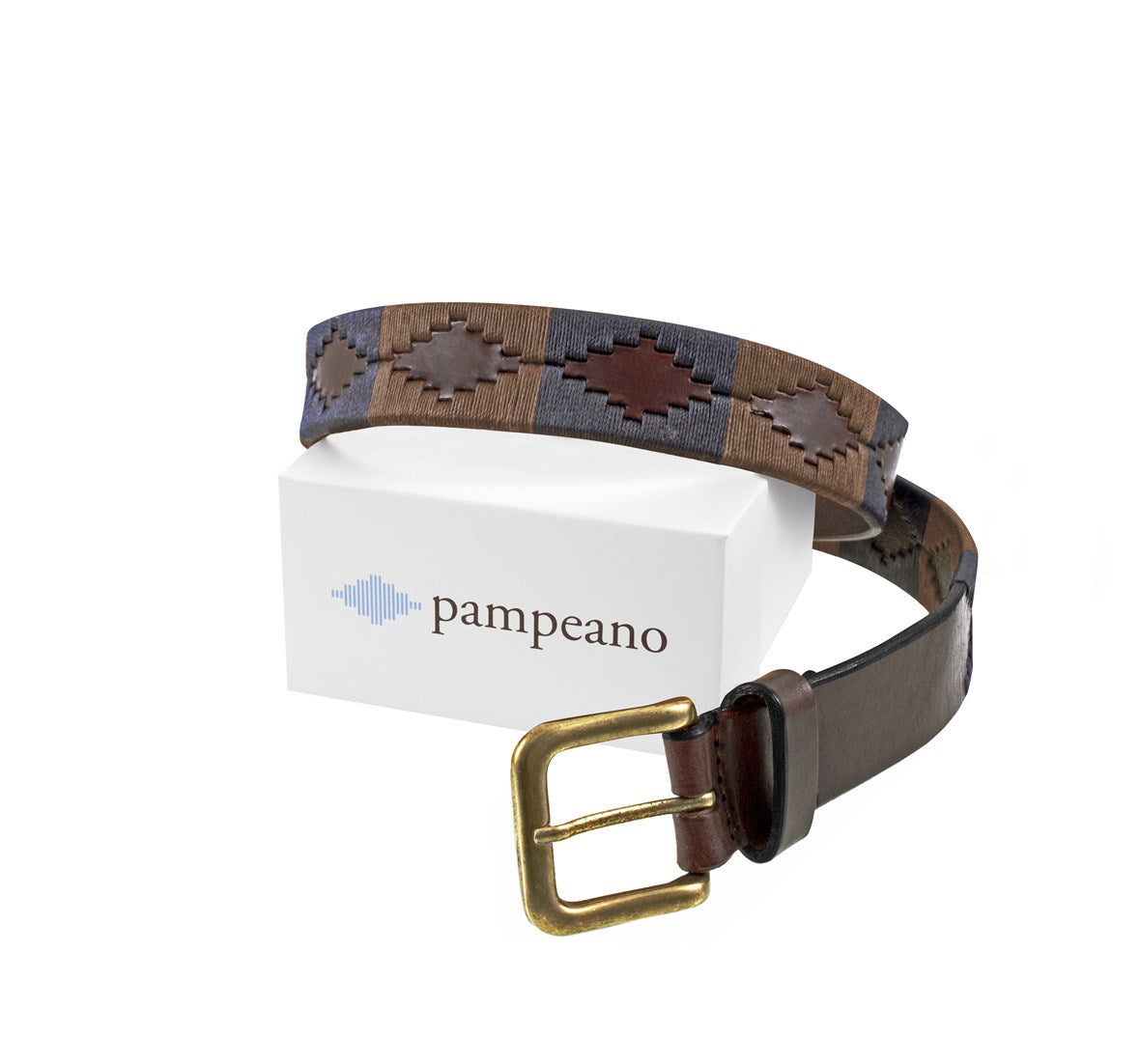 Pampeano Jefe Navy and Brown Polo Leather Belt