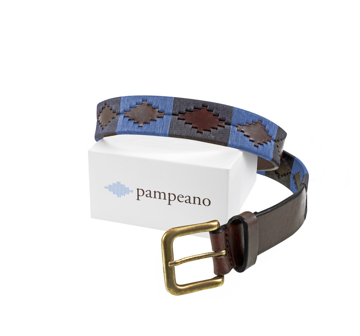Pampeano Navy and Sapphire Blue Polo Leather Belt - Azules