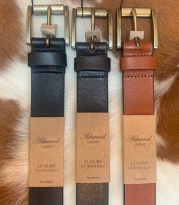 Ashwood Leather 100% Buffalo Hide Black, Brown or Tan Leather Belt