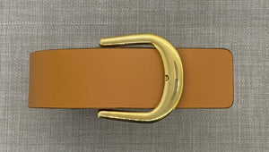 Birchwood Leather Tan 100% Vegetable Tanned Leather Belt with Solid Brass Buckle