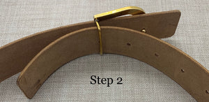 Birchwood Leather Tan 100% Vegetable Tanned Leather Belt with Solid Brass Buckle