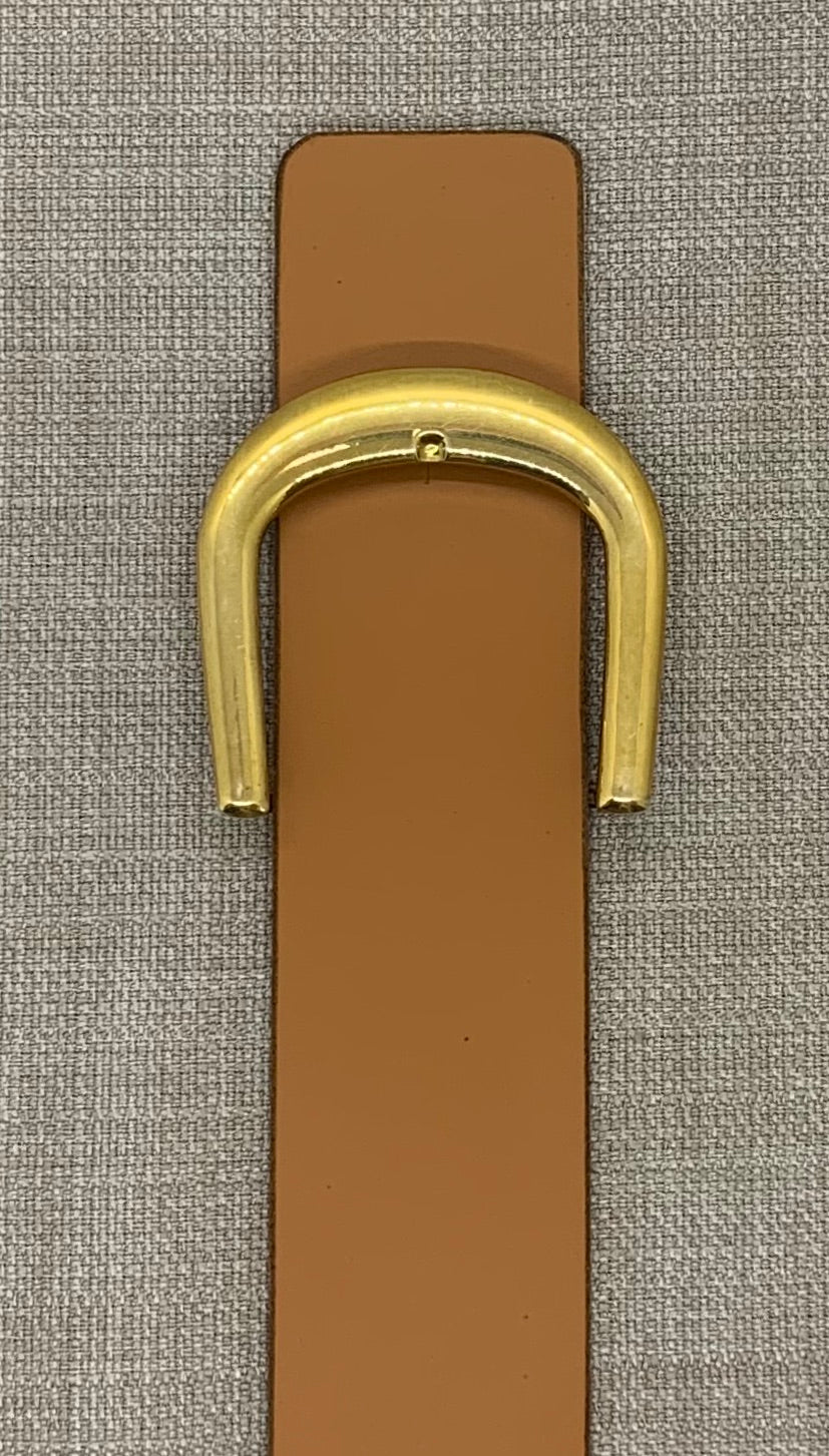 Birchwood Leather Tan 100% Vegetable Tanned Leather Belt with Solid Brass Buckle