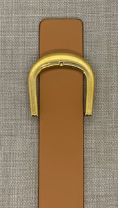 Birchwood Leather Tan 100% Vegetable Tanned Leather Belt with Solid Brass Buckle