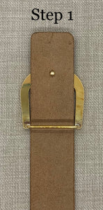 Birchwood Leather Tan 100% Vegetable Tanned Leather Belt with Solid Brass Buckle