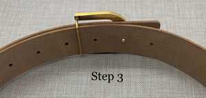 Birchwood Leather Tan 100% Vegetable Tanned Leather Belt with Solid Brass Buckle