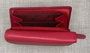 Visconti Bora Ladies Two Tone Red Leather Purse