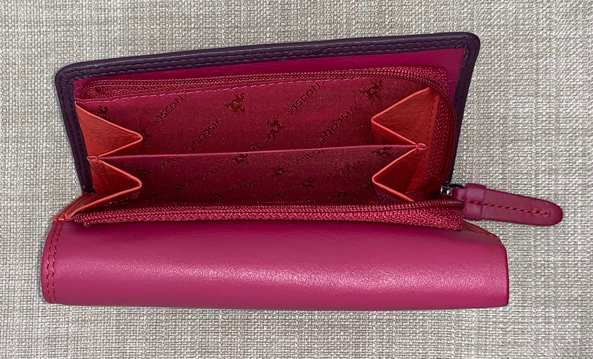 Visconti Bora Ladies Two Tone Plum Leather Purse