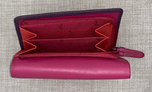 Visconti Bora Ladies Two Tone Plum Leather Purse
