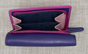 Visconti Bora Ladies Two Tone Berry Leather Purse