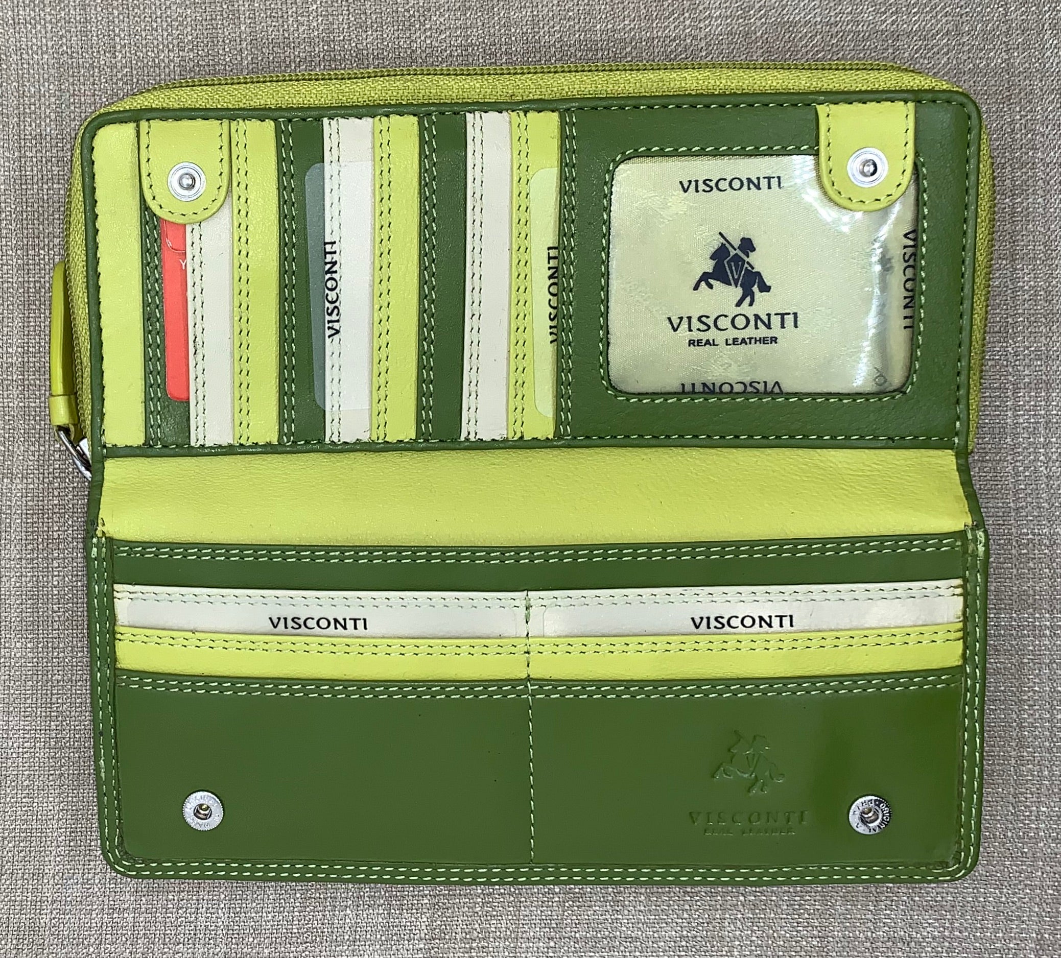 Visconti Honolulu Ladies Two Tone Lime Leather Purse