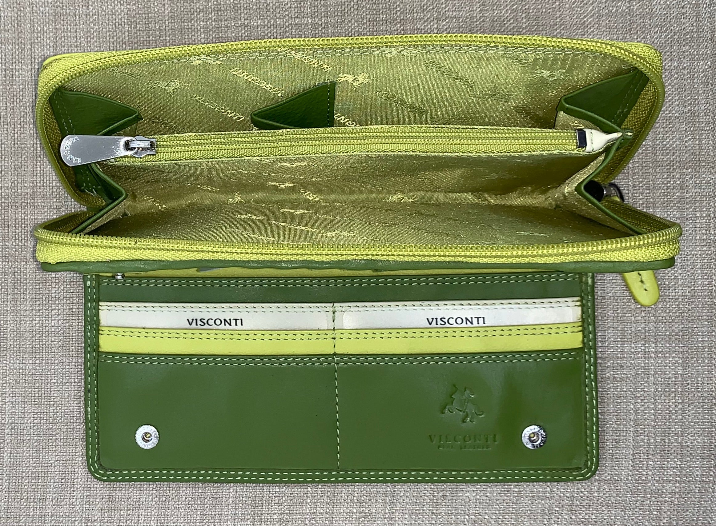 Visconti Honolulu Ladies Two Tone Lime Leather Purse