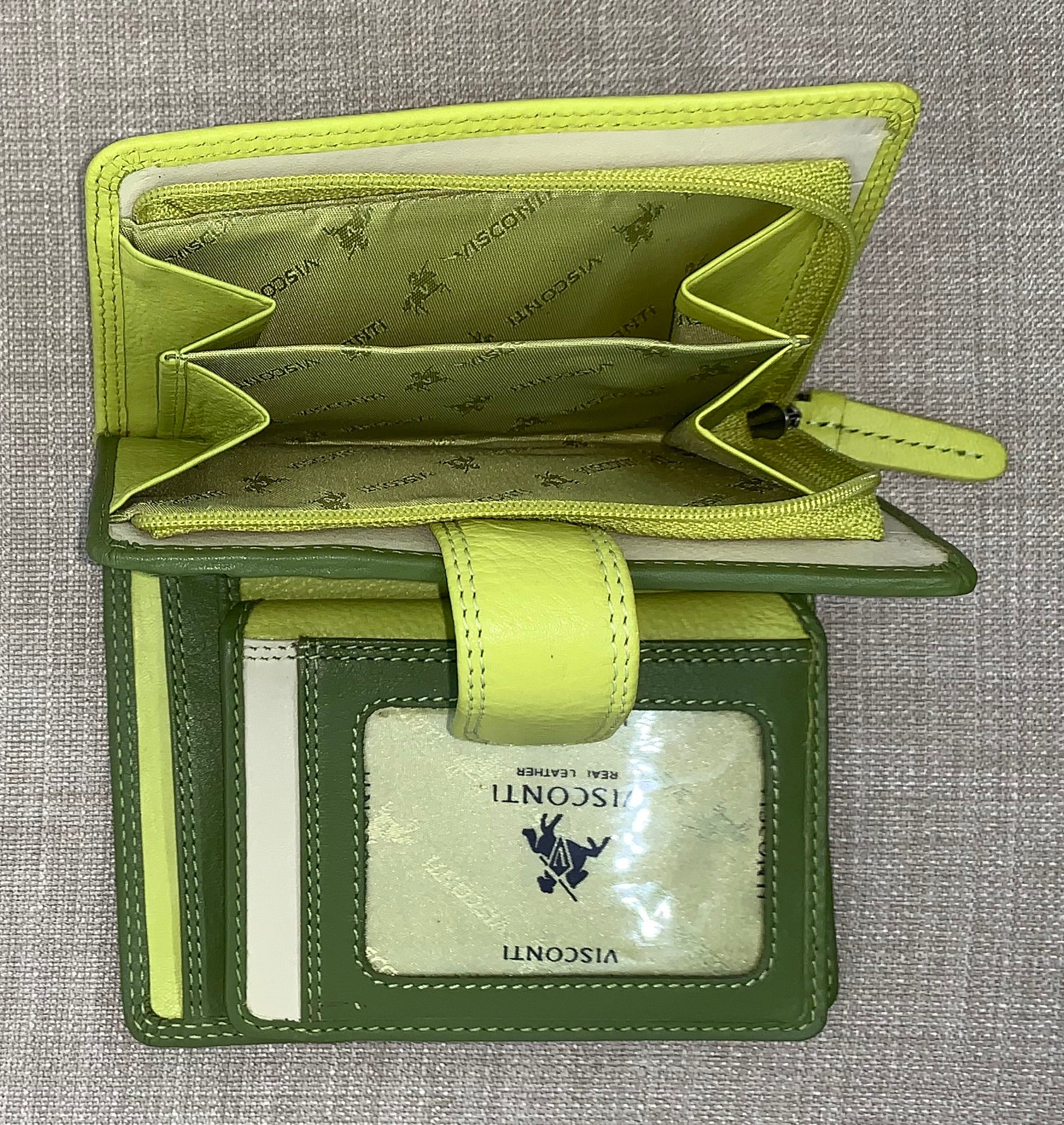 Visconti Fiji Ladies Two Tone Lime Leather Purse