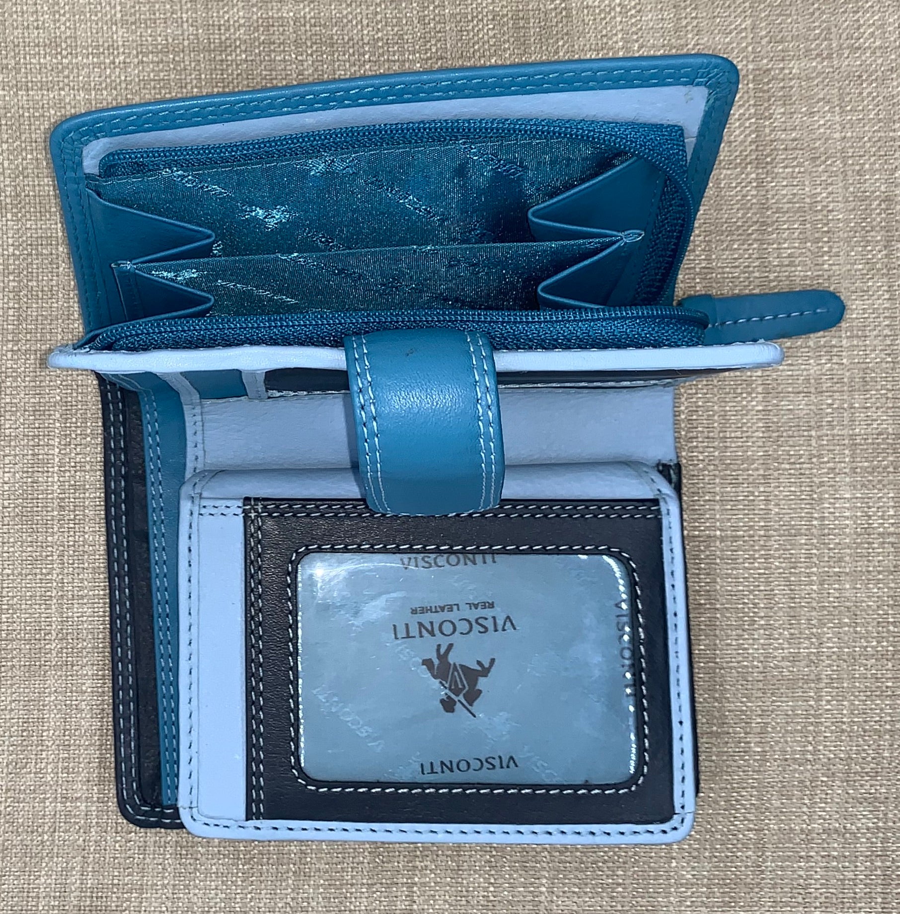 Visconti Fiji Ladies Two Tone Blue Leather Purse.