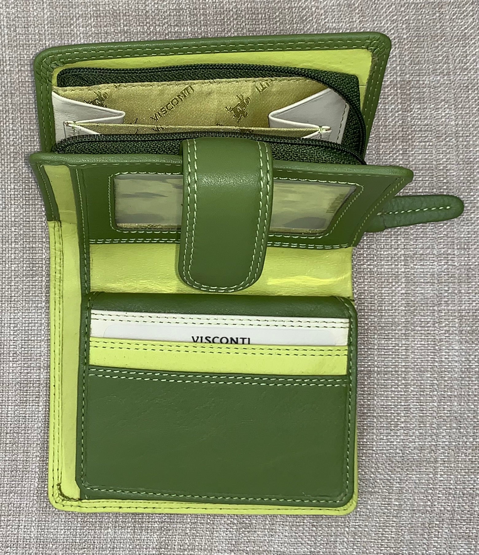 Visconti Bali Ladies Two Tone Lime Leather Purse