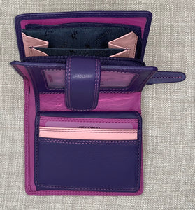 Visconti Bali Ladies Two Tone Berry Leather Purse.