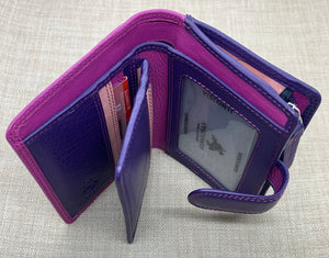 Visconti Bali Ladies Two Tone Berry Leather Purse.